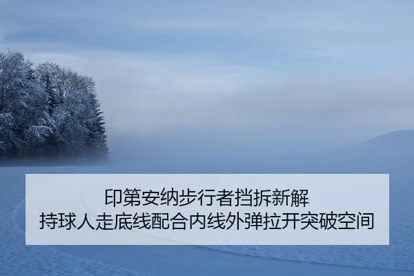印第安纳步行者挡拆新解 持球人走底线配合内线外弹拉开突破空间